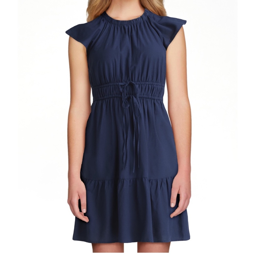 Navy Ruffled Mini Dress Size X-Small
